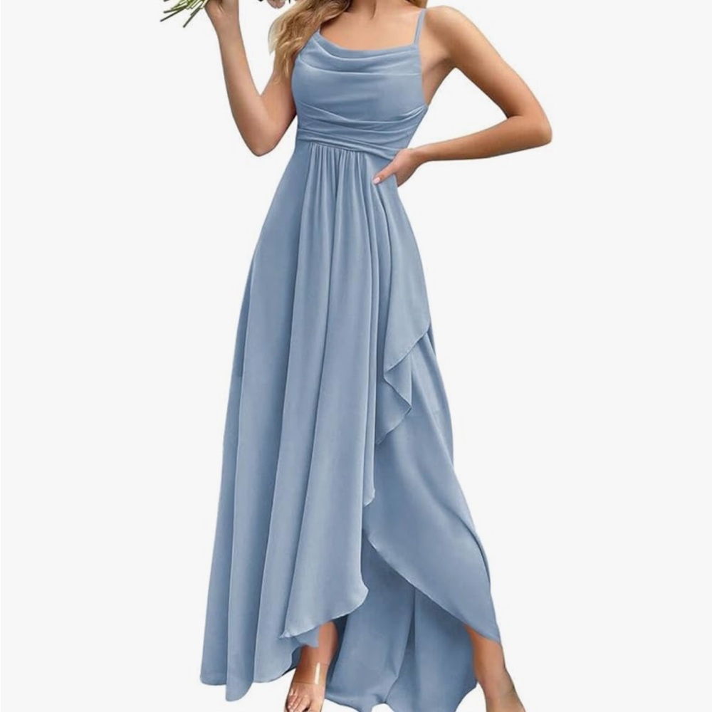Elegant Blue Sleeveless Maxi Dress - great bridesmaid dress!